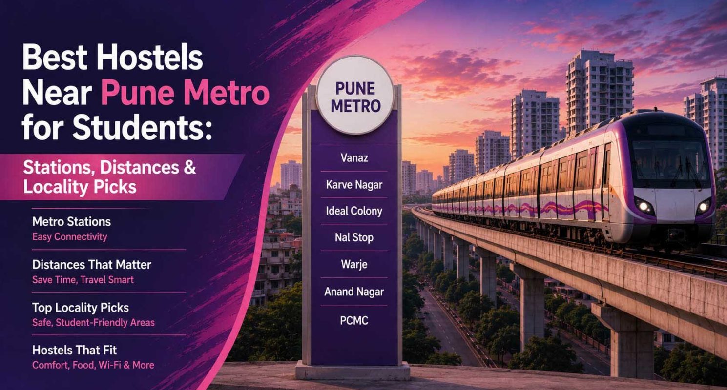 Best Hostels Near Pune Metro for Students- Stations, Distances & Locality Picks
