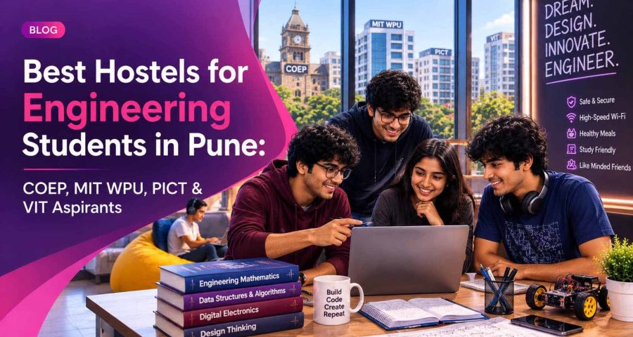 Best Hostels for Engineering Students in Pune- COEP, MIT WPU, PICT & VIT Aspirants