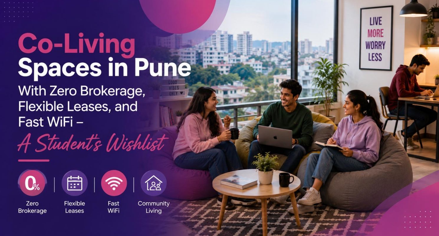 Co-Living Spaces in Pune With Zero Brokerage, Flexible Leases, and Fast WiFi - A Student's Wishlist