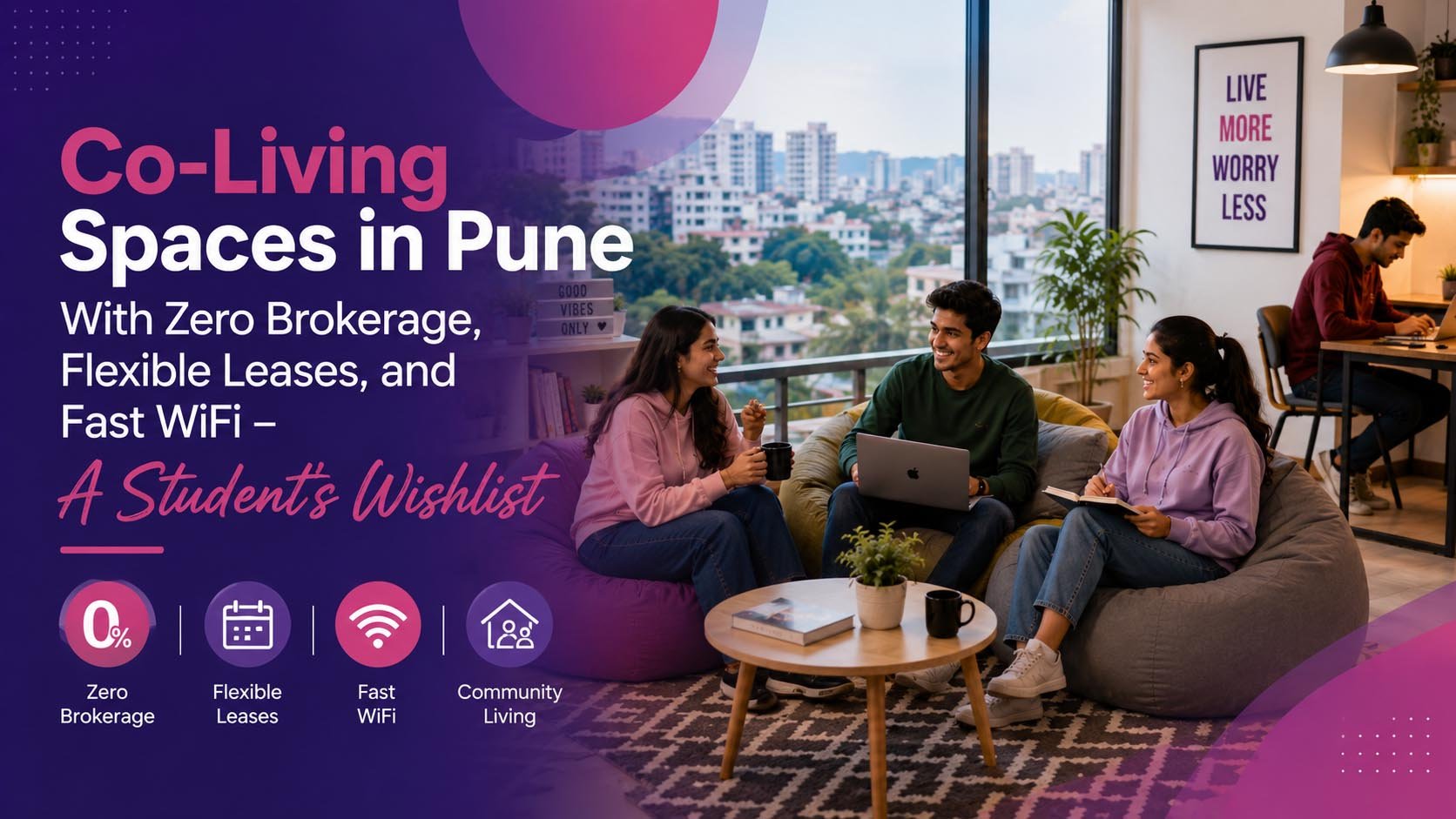 Co-Living Spaces in Pune With Zero Brokerage, Flexible Leases, and Fast WiFi - A Student's Wishlist