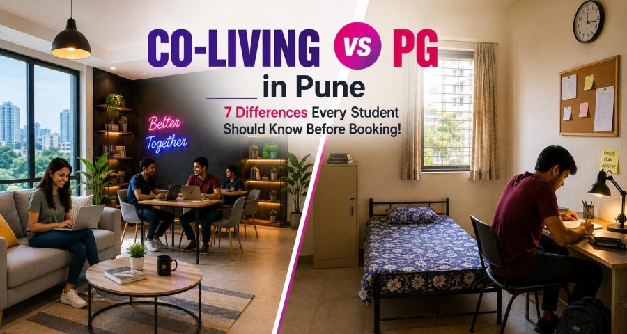 Co-Living vs PG in Pune- 7 Differences Every Student Should Know Before Booking