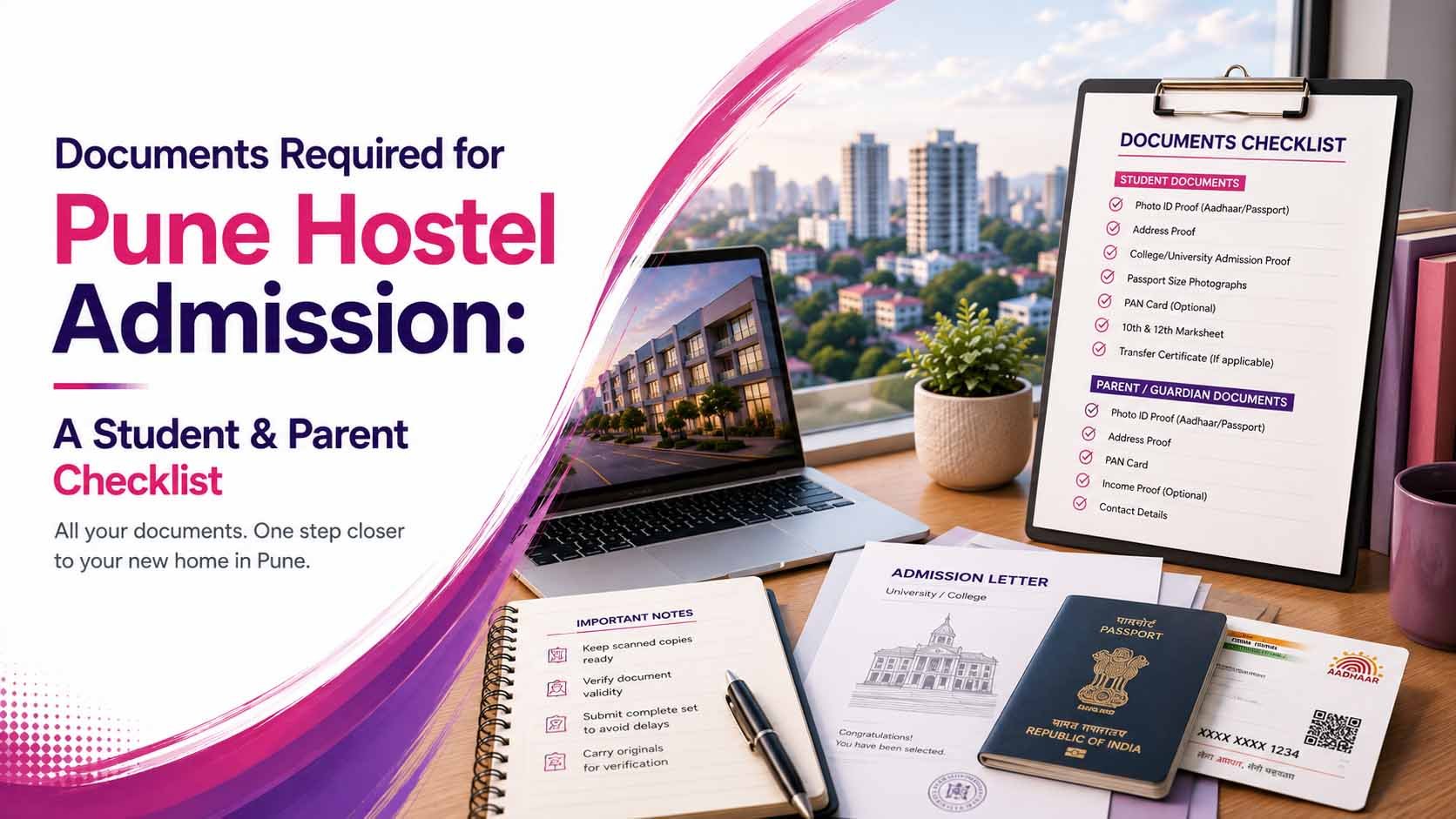 Documents Required for Pune Hostel Admission- A Student & Parent Checklist